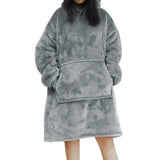 Oversized Hoodie Blanket With Sleeves Sweatshirt Plaid Winter Fleece Hoody Women Pocket Female Hooded Sweat Oversize Femme - A Woman Knows Best