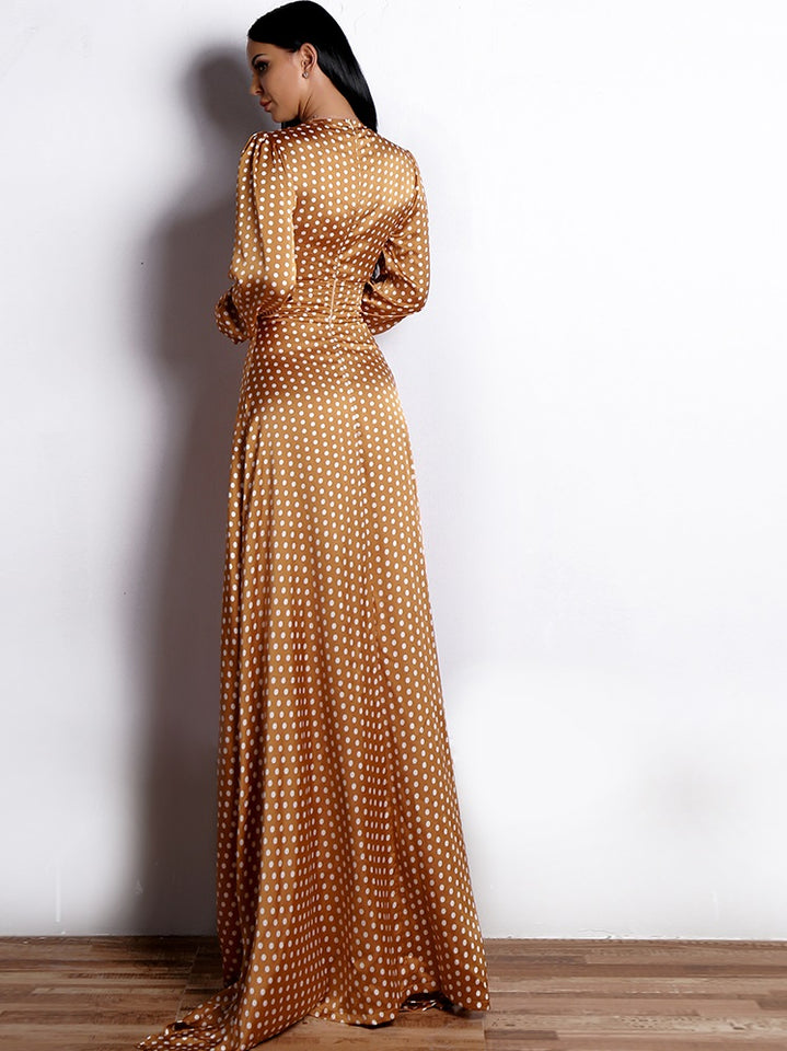 Tan Polka Dot Dress - A Woman Knows Best