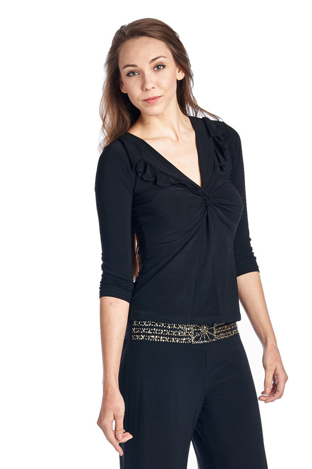 Women's 2 Piece Blouse and Sequin Waistband Pants - A Woman Knows Best