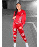 Women Tracksuit 2 Piece Set Autumn Letter Print Oversized Hoodies Sweatshirt Joggers Pants Suit Sweatpants Outfits Matching Set - A Woman Knows Best