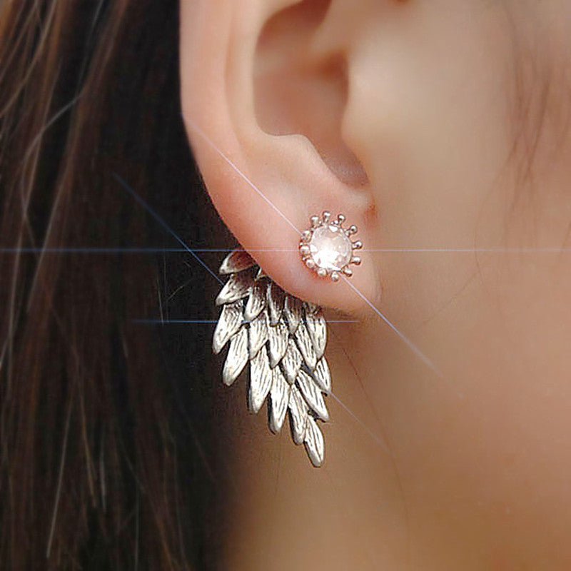 New Fashion Simulated Pearls Pendientes Bijoux Angel Wings Leaf Feather Flowers Stud Earrings for Women Wedding Jewelry Brincos - A Woman Knows Best