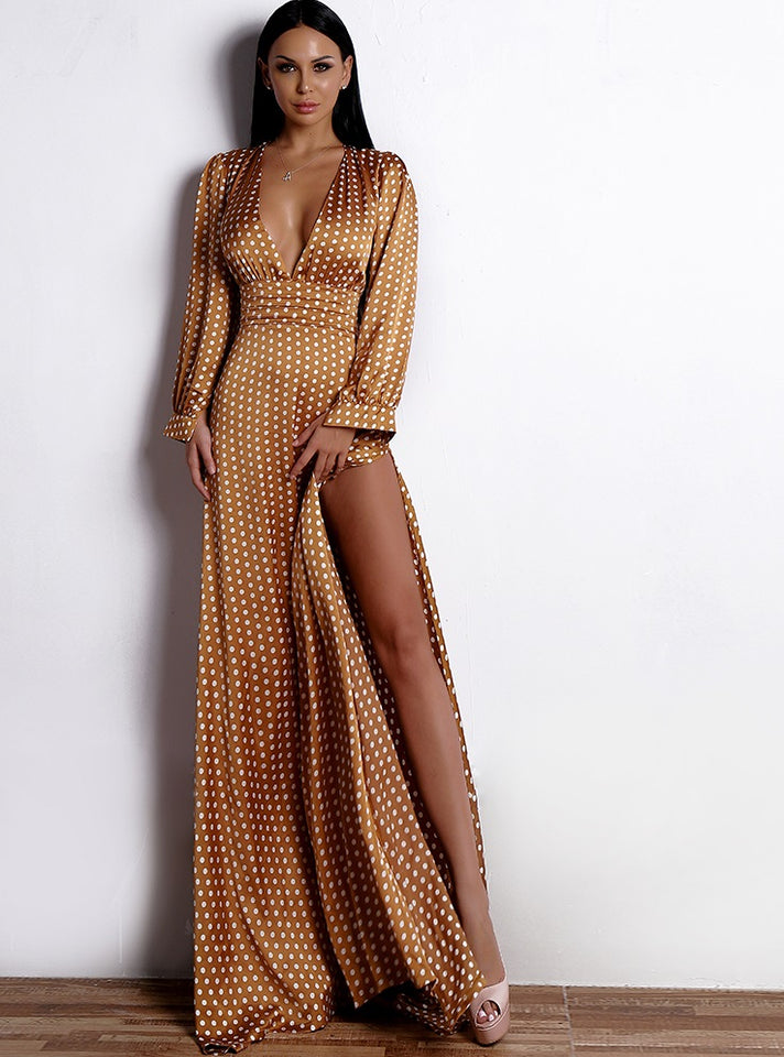 Tan Polka Dot Dress - A Woman Knows Best