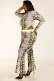 Snake Printed Mesh Bodysuit & Leggings Set - A Woman Knows Best