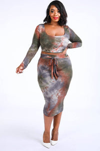 Tie Dye Top & Midi Skirt Set - A Woman Knows Best