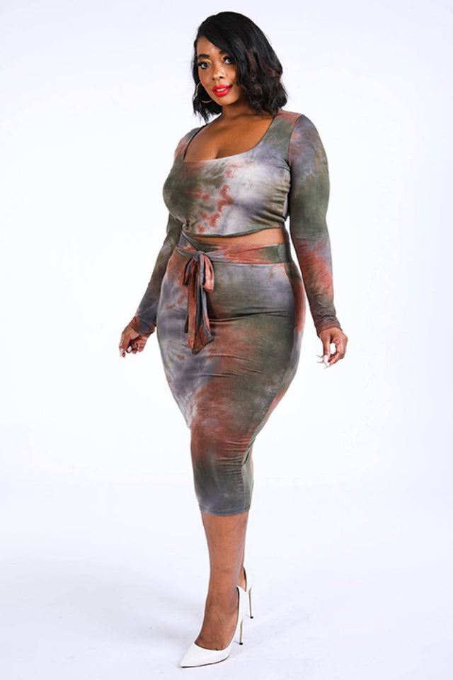 Tie Dye Top & Midi Skirt Set - A Woman Knows Best