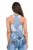 M.Michel Women's Denim Vest - Style 280 - A Woman Knows Best
