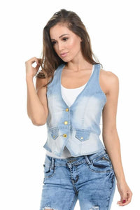 M.Michel Women's Denim Vest - Style 280 - A Woman Knows Best