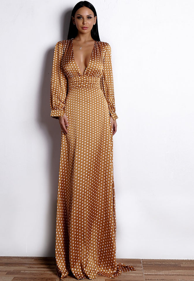 Tan Polka Dot Dress - A Woman Knows Best
