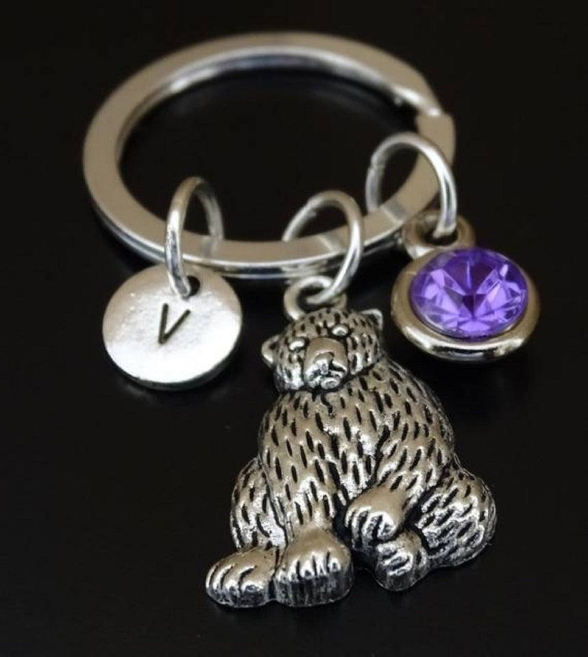 Grizzly Bear Charm Keychain Personalized Gift - A Woman Knows Best