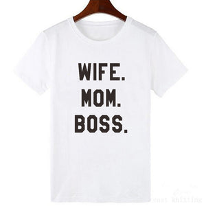Wife mom boss print t shirt women casual cool summer t-shirt women short sleeve Tshirt - A Woman Knows Best