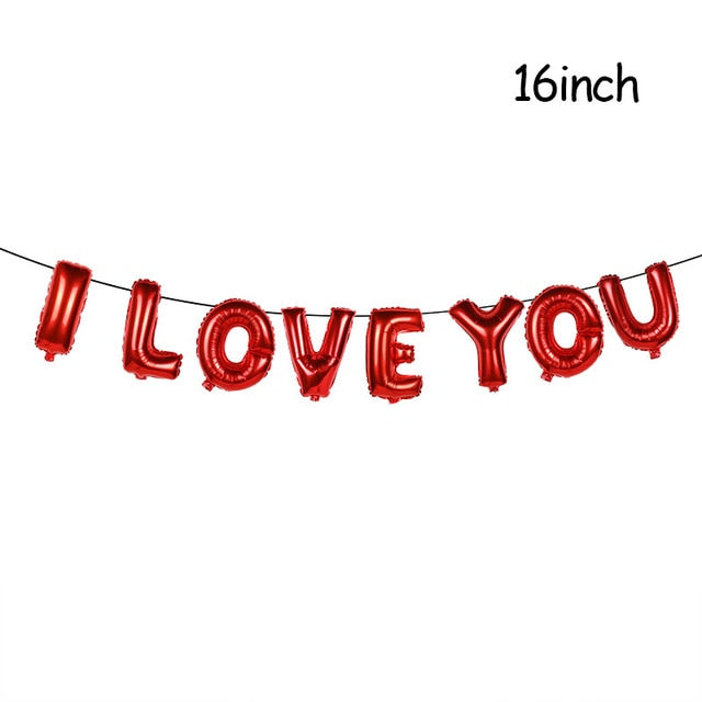 16inch Gold Love Letter Foil Balloons Heart Baloon Hanging Rose Bear Gift for Engagement Wedding Decoration Valentines Day Decor - A Woman Knows Best