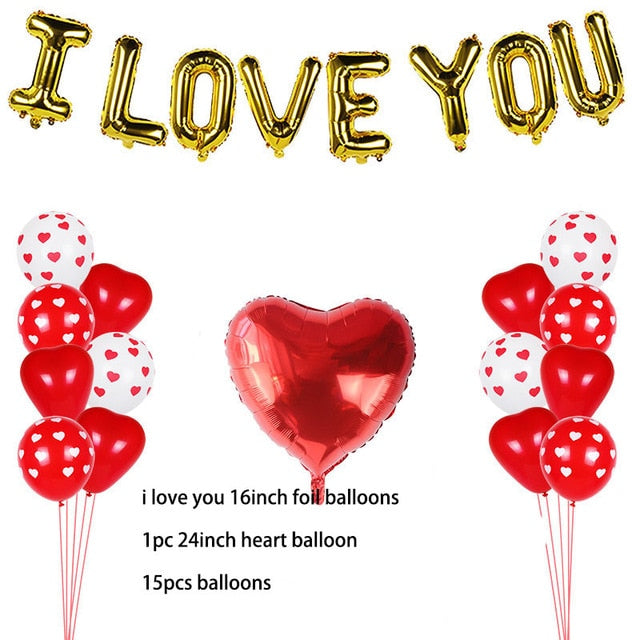16inch Gold Love Letter Foil Balloons Heart Baloon Hanging Rose Bear Gift for Engagement Wedding Decoration Valentines Day Decor - A Woman Knows Best