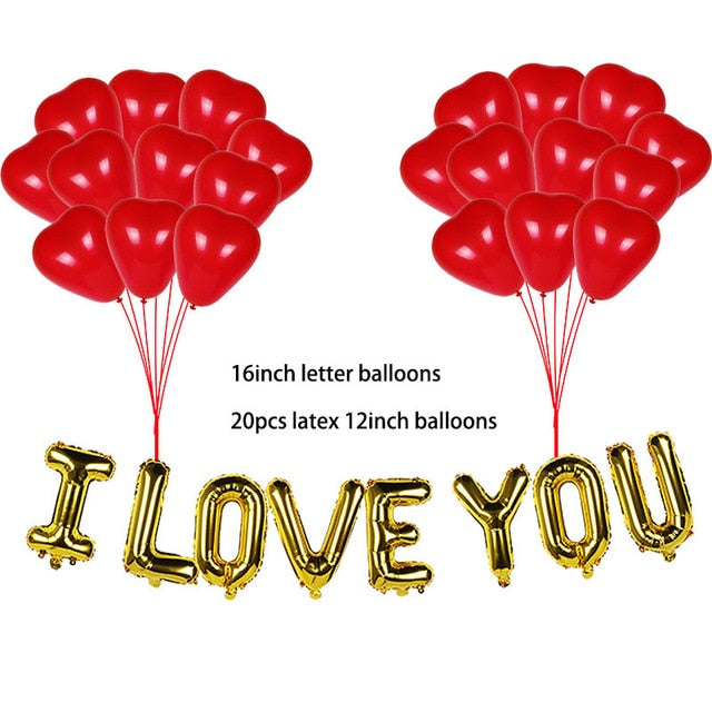 16inch Gold Love Letter Foil Balloons Heart Baloon Hanging Rose Bear Gift for Engagement Wedding Decoration Valentines Day Decor - A Woman Knows Best