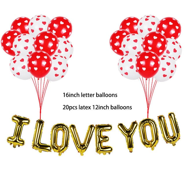 16inch Gold Love Letter Foil Balloons Heart Baloon Hanging Rose Bear Gift for Engagement Wedding Decoration Valentines Day Decor - A Woman Knows Best