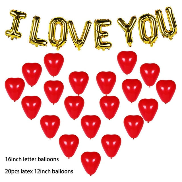 16inch Gold Love Letter Foil Balloons Heart Baloon Hanging Rose Bear Gift for Engagement Wedding Decoration Valentines Day Decor - A Woman Knows Best