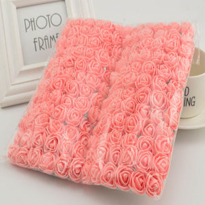 144pcs 2cm MINI foam roses for home Wedding fake Flower Decora Scrapbooking diy wreath gift box cheap Artificial Flower Bouquet - A Woman Knows Best