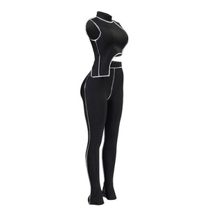Simenual Casual Sporty Active Wear Matching Set Women Sleeveless Workout Bodycon 2 Piece Outfits Skinny Crop Top and Pants Sets - A Woman Knows Best