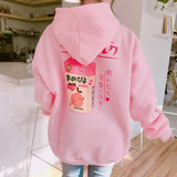 2021 New Fashion Cute Cartoon Printed Back Velvet Thick Hooded Long Sleeve Female Sweatshirts - A Woman Knows Best