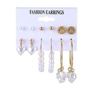 FNIO Women's Earrings Set Pearl Earrings For Women Bohemian Fashion Jewelry 2020 Geometric Crystal Heart Stud Earrings - A Woman Knows Best