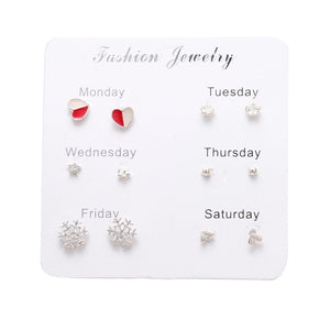 FNIO Women's Earrings Set Pearl Earrings For Women Bohemian Fashion Jewelry 2020 Geometric Crystal Heart Stud Earrings - A Woman Knows Best