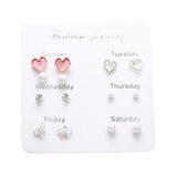 FNIO Women's Earrings Set Pearl Earrings For Women Bohemian Fashion Jewelry 2020 Geometric Crystal Heart Stud Earrings - A Woman Knows Best