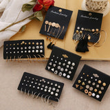EN 12 Pairs Flower Women'S Earrings Set Pearl Crystal Stud Earrings Boho Geometric Tassel Earrings For Women 2020 Jewelry Gift - A Woman Knows Best