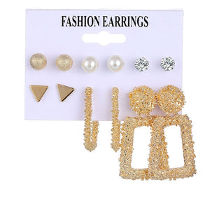 EN 12 Pairs Flower Women'S Earrings Set Pearl Crystal Stud Earrings Boho Geometric Tassel Earrings For Women 2020 Jewelry Gift - A Woman Knows Best