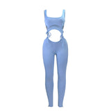 Simenual Bandage Fitness Fashion Women Matching Sets Sleeveless Solid Sporty Workout Two Piece Outfits Skinny Top And Pants Set - A Woman Knows Best