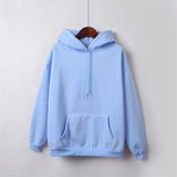 2021 New Social Harajuku Hoodies For Girls Solid Color Hooded Tops Women's Sweatshirt Long-sleeved Winter Velvet Thickening Coat - A Woman Knows Best