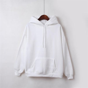 2021 New Social Harajuku Hoodies For Girls Solid Color Hooded Tops Women's Sweatshirt Long-sleeved Winter Velvet Thickening Coat - A Woman Knows Best