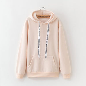 2021 New Social Harajuku Hoodies For Girls Solid Color Hooded Tops Women's Sweatshirt Long-sleeved Winter Velvet Thickening Coat - A Woman Knows Best