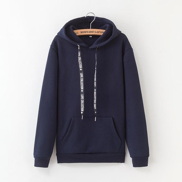 2021 New Social Harajuku Hoodies For Girls Solid Color Hooded Tops Women's Sweatshirt Long-sleeved Winter Velvet Thickening Coat - A Woman Knows Best