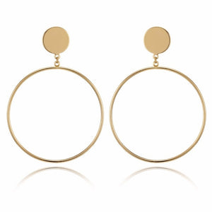 IPARAM 2020 New Big Circle Round Hoop Earrings for Women's Fashion Statement Golden Punk Charm Earrings Party Jewelry - A Woman Knows Best