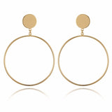 IPARAM 2020 New Big Circle Round Hoop Earrings for Women's Fashion Statement Golden Punk Charm Earrings Party Jewelry - A Woman Knows Best