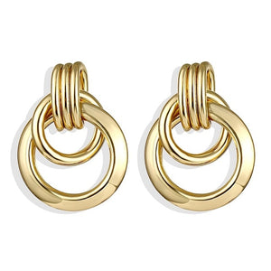 IPARAM 2020 New Big Circle Round Hoop Earrings for Women's Fashion Statement Golden Punk Charm Earrings Party Jewelry - A Woman Knows Best