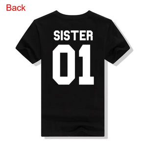 Women Fashion Summer Casual Best Friends T Shirt SISTER 01 SISTER 02 Tees Shirt Short Sleeve Sister Matching Outfit Female Tops - A Woman Knows Best