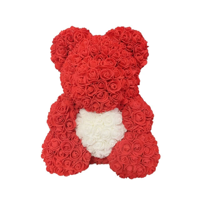 2021 40cm Rose Bear Heart Artificial Flower Rose Teddy Bear For Women Valentine's Wedding Birthday Christmas Gift - A Woman Knows Best