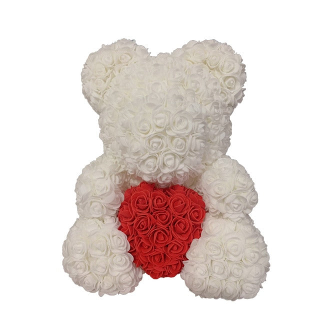 2021 40cm Rose Bear Heart Artificial Flower Rose Teddy Bear For Women Valentine's Wedding Birthday Christmas Gift - A Woman Knows Best