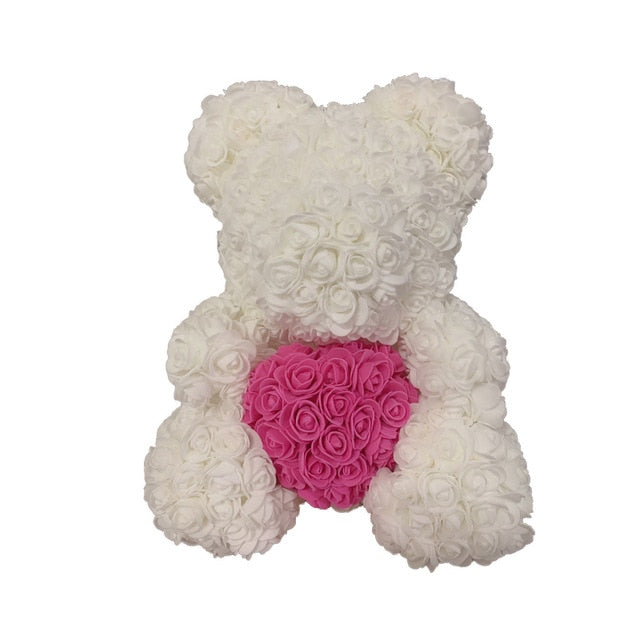 2021 40cm Rose Bear Heart Artificial Flower Rose Teddy Bear For Women Valentine's Wedding Birthday Christmas Gift - A Woman Knows Best