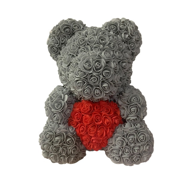2021 40cm Rose Bear Heart Artificial Flower Rose Teddy Bear For Women Valentine's Wedding Birthday Christmas Gift - A Woman Knows Best
