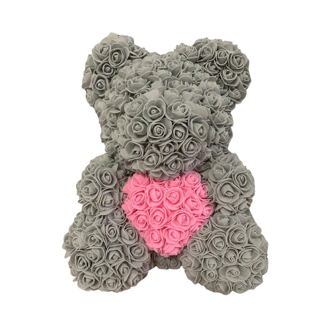 2021 40cm Rose Bear Heart Artificial Flower Rose Teddy Bear For Women Valentine's Wedding Birthday Christmas Gift - A Woman Knows Best