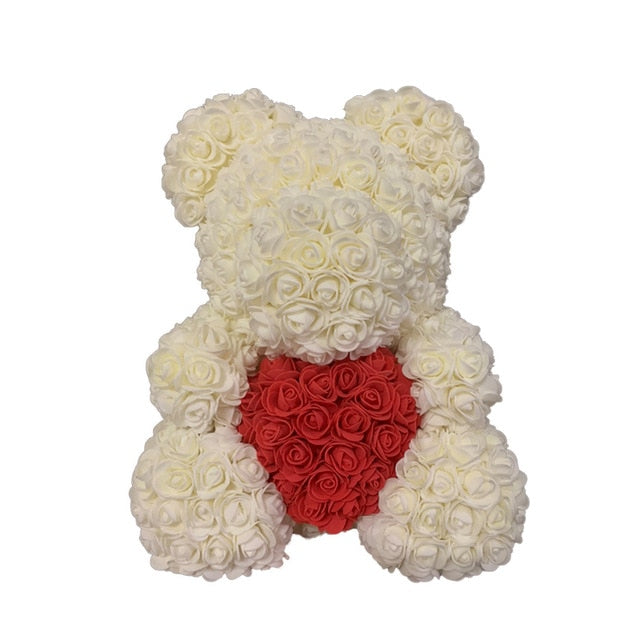 2021 40cm Rose Bear Heart Artificial Flower Rose Teddy Bear For Women Valentine's Wedding Birthday Christmas Gift - A Woman Knows Best