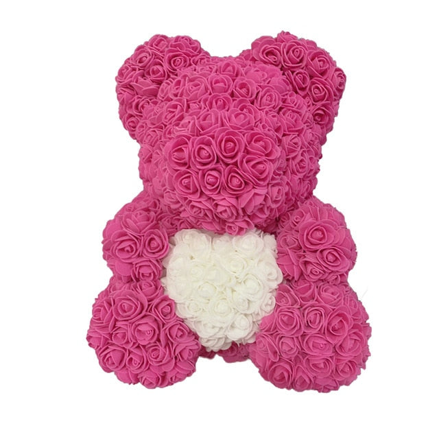 2021 40cm Rose Bear Heart Artificial Flower Rose Teddy Bear For Women Valentine's Wedding Birthday Christmas Gift - A Woman Knows Best