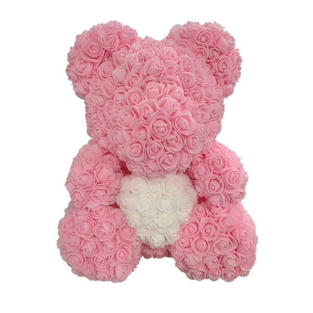 2021 40cm Rose Bear Heart Artificial Flower Rose Teddy Bear For Women Valentine's Wedding Birthday Christmas Gift - A Woman Knows Best