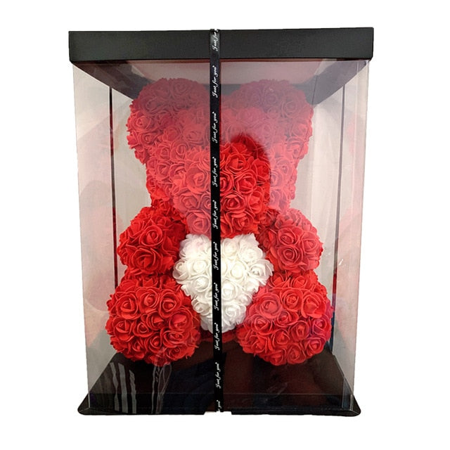 2021 40cm Rose Bear Heart Artificial Flower Rose Teddy Bear For Women Valentine's Wedding Birthday Christmas Gift - A Woman Knows Best