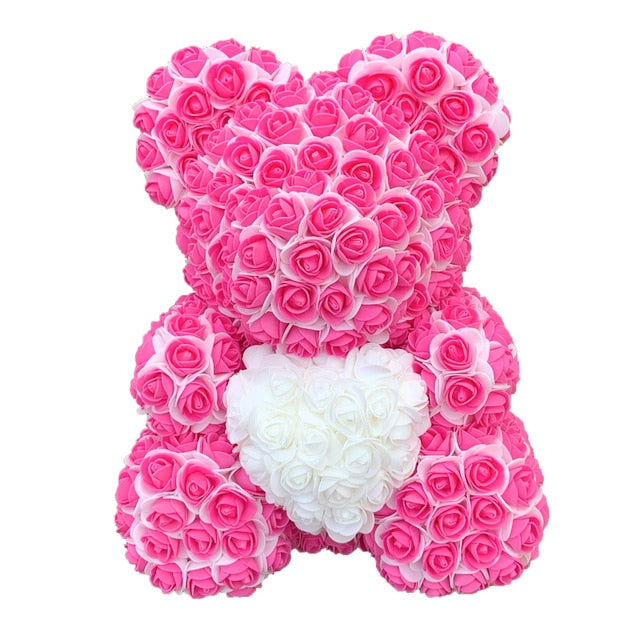 2021 40cm Rose Bear Heart Artificial Flower Rose Teddy Bear For Women Valentine's Wedding Birthday Christmas Gift - A Woman Knows Best