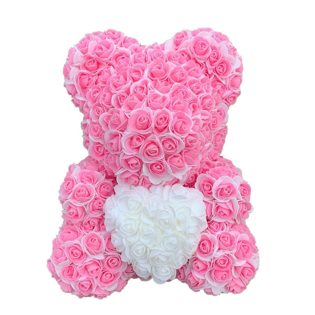2021 40cm Rose Bear Heart Artificial Flower Rose Teddy Bear For Women Valentine's Wedding Birthday Christmas Gift - A Woman Knows Best