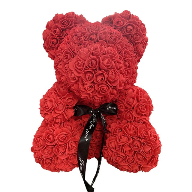 2021 40cm Rose Bear Heart Artificial Flower Rose Teddy Bear For Women Valentine's Wedding Birthday Christmas Gift - A Woman Knows Best