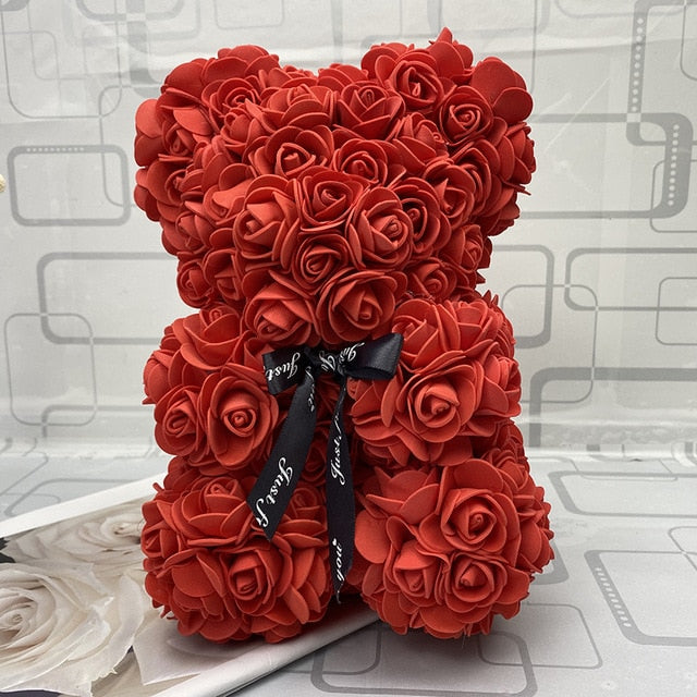 25cm/40cm Teddy Rose Bear Artificial Flower Rose of Bear Christmas Decoration for Home Valentines Women Gifts - A Woman Knows Best