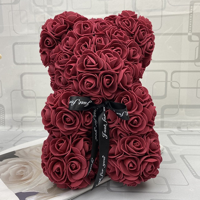 25cm/40cm Teddy Rose Bear Artificial Flower Rose of Bear Christmas Decoration for Home Valentines Women Gifts - A Woman Knows Best